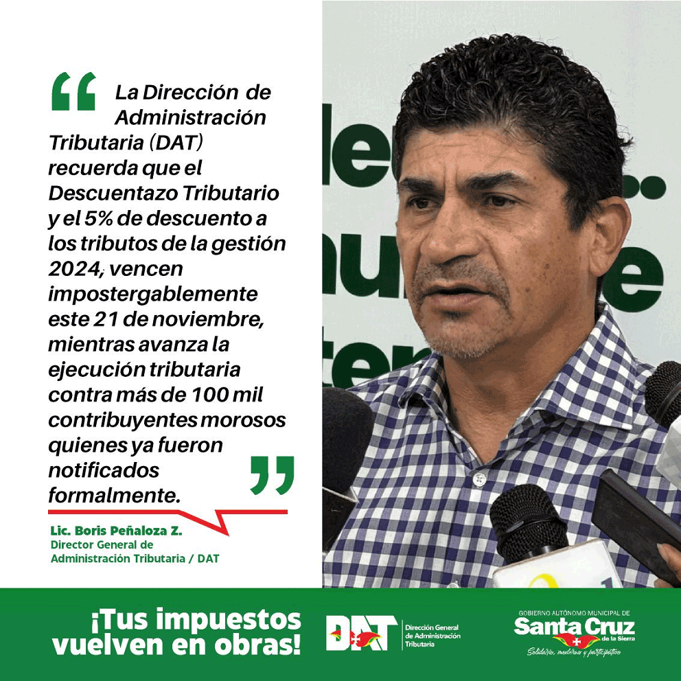 ÚLTIMOS DÍAS PARA ACCEDER AL DESCUENTAZO TRIBUTARIO  Y AL 5% DE DESCUENTO 2024: VENCE EL 21 DE NOVIEMBRE