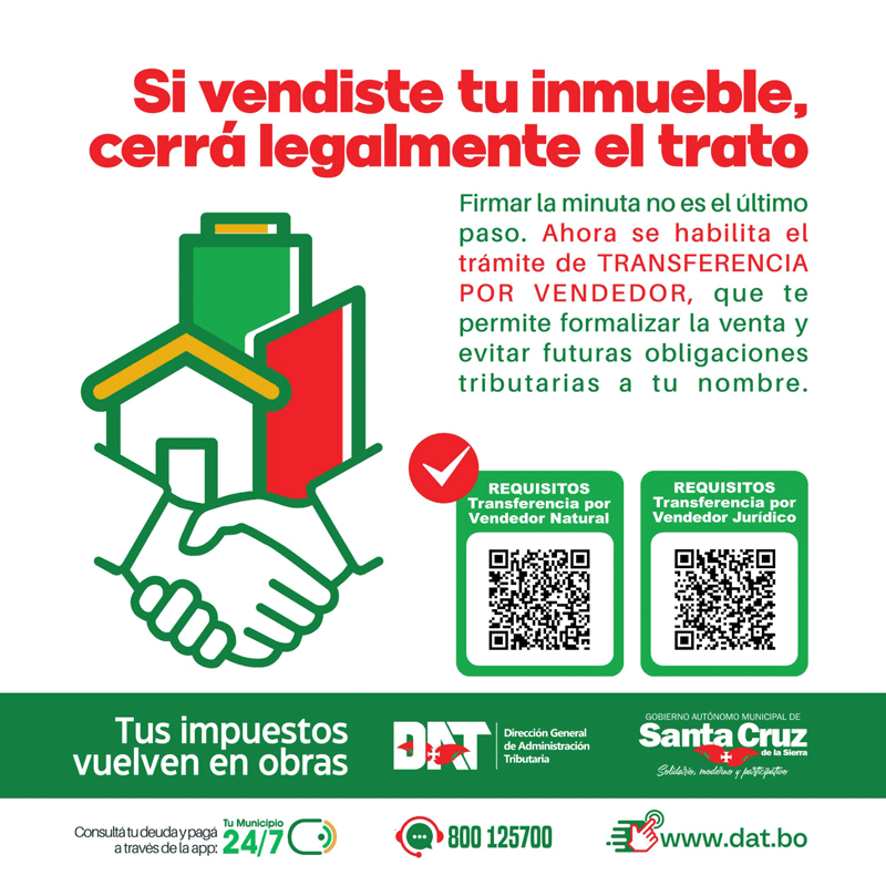 Gobierno Municipal habilita nuevo trámite para que vendedores de inmuebles cierren legalmente la transferencia y eviten futuras obligaciones tributarias