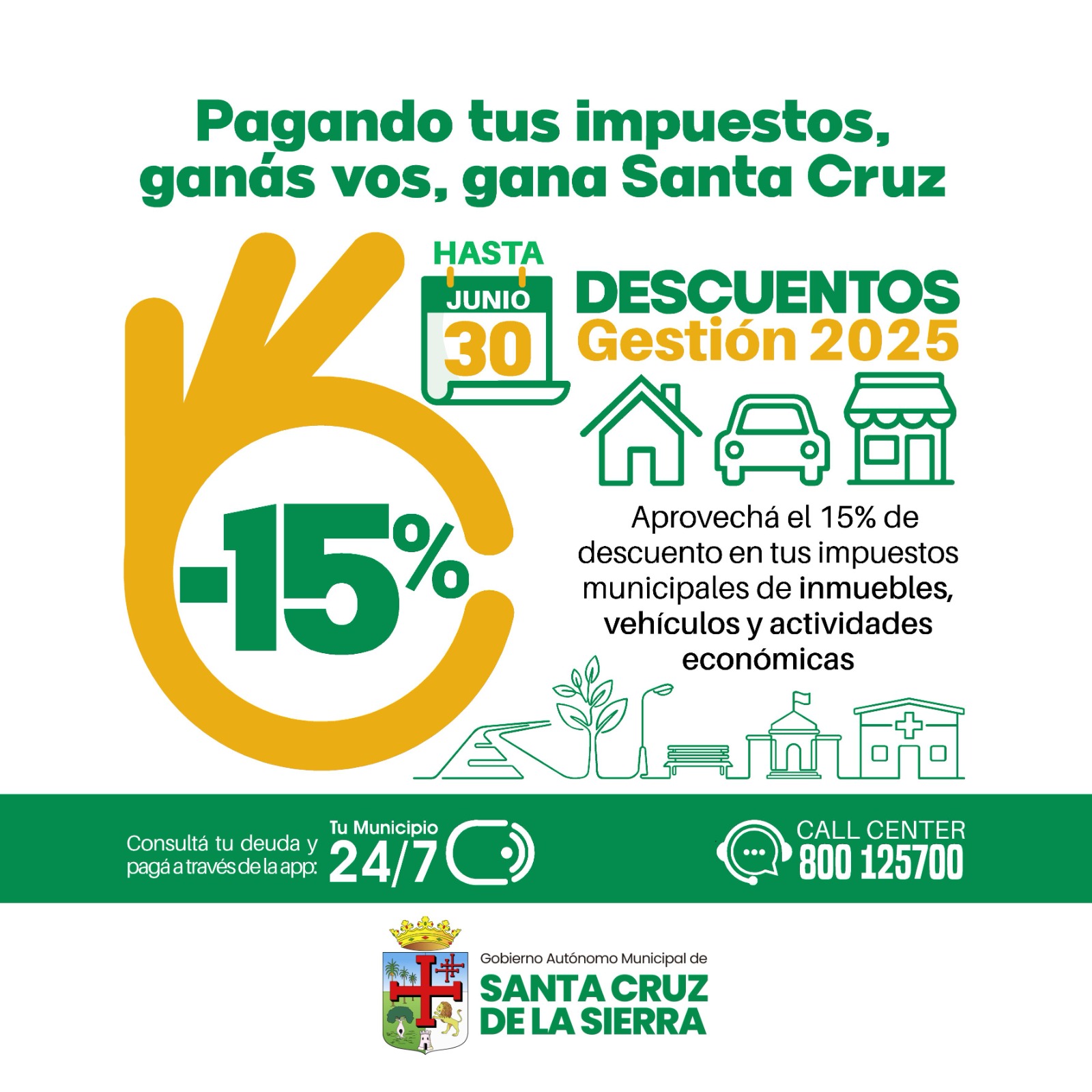 DESCUENTO 15% GESTIÓN 2025 HASTA 30 DE JUNIO